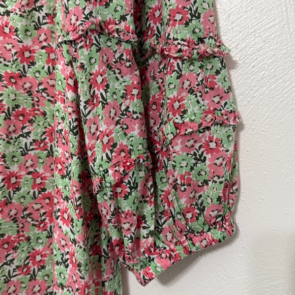 Vineyard Vines Pink and Green Floral Long Sleeve Dress - Picture 3 of 6